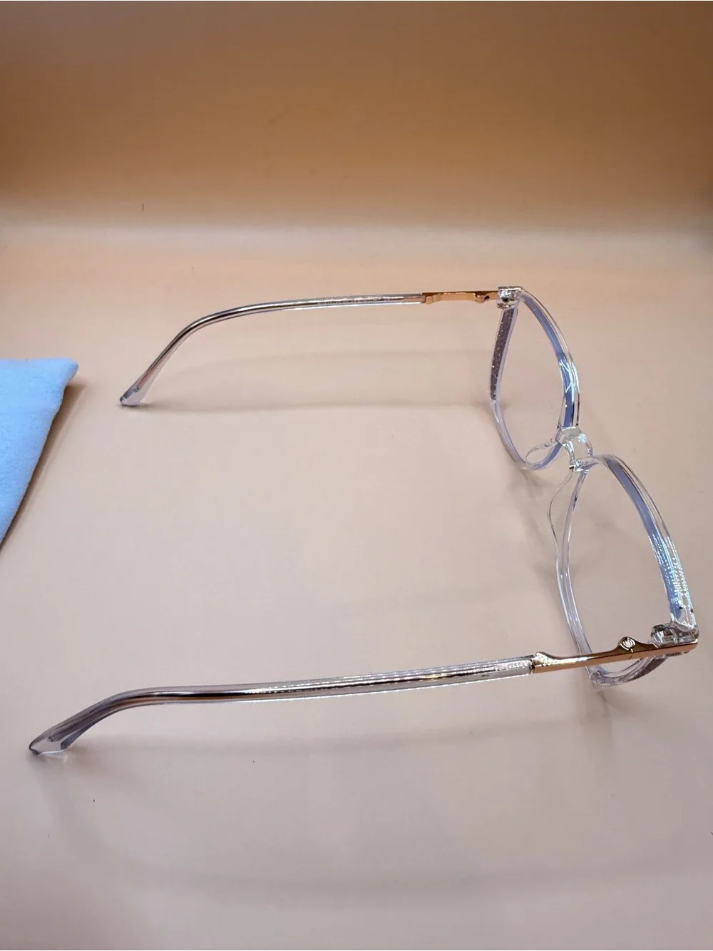 ZEELool Clear glasses Frame with rose gold temples, no prescription